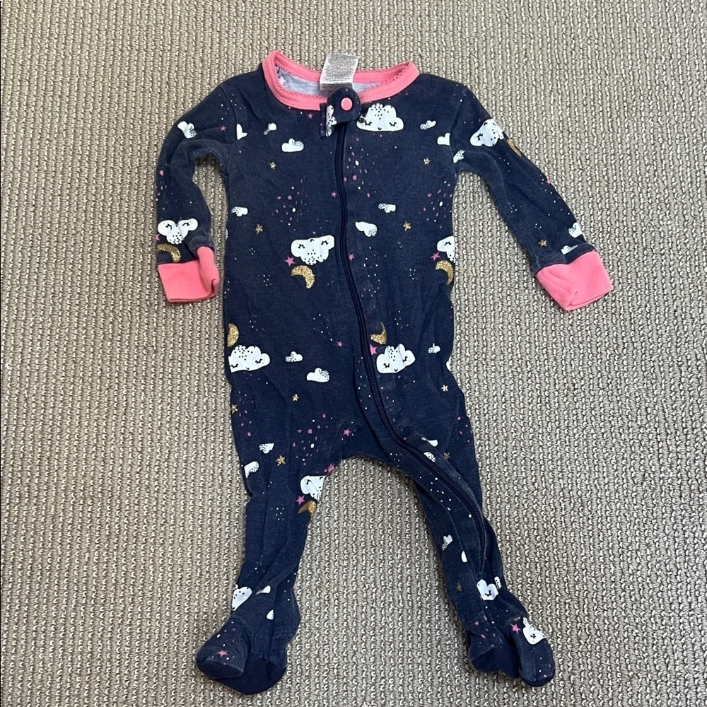 GERBER One Piece Pajama - Navy and Pink